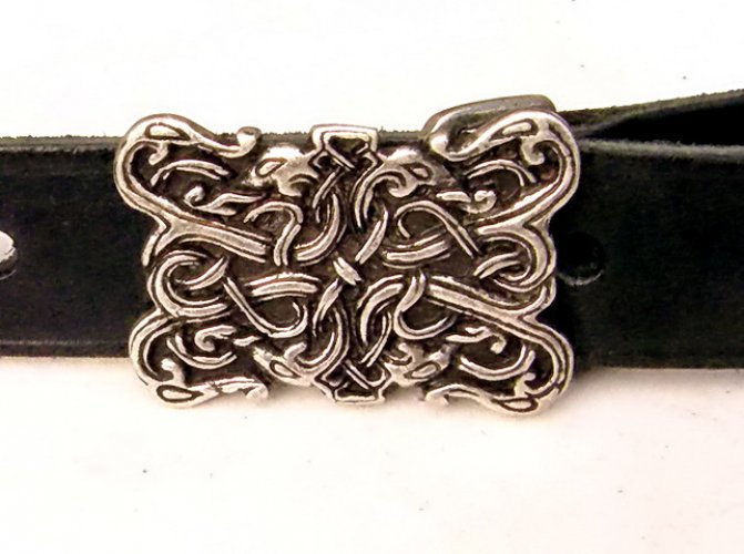 [09 Buck 3 SW: me.si] Buckle-Schnalle Schlangen / 3 cm (Silber)
