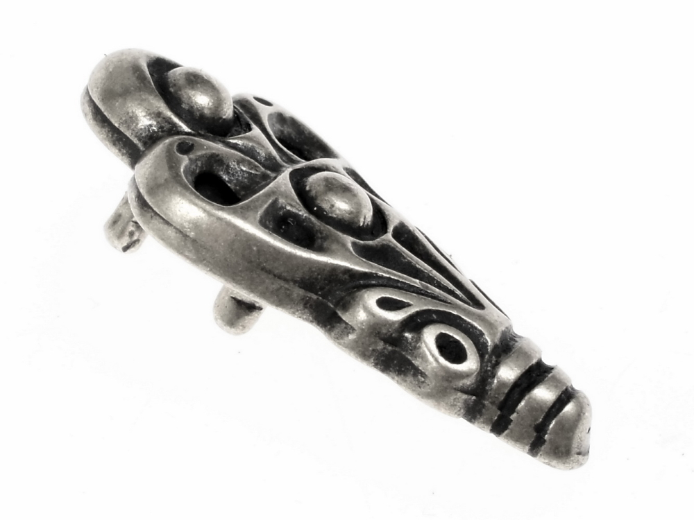 [09 Wi-En 2:G me.si] Wikinger Riemenende 'Gotland' - für 2 cm (Silber)
