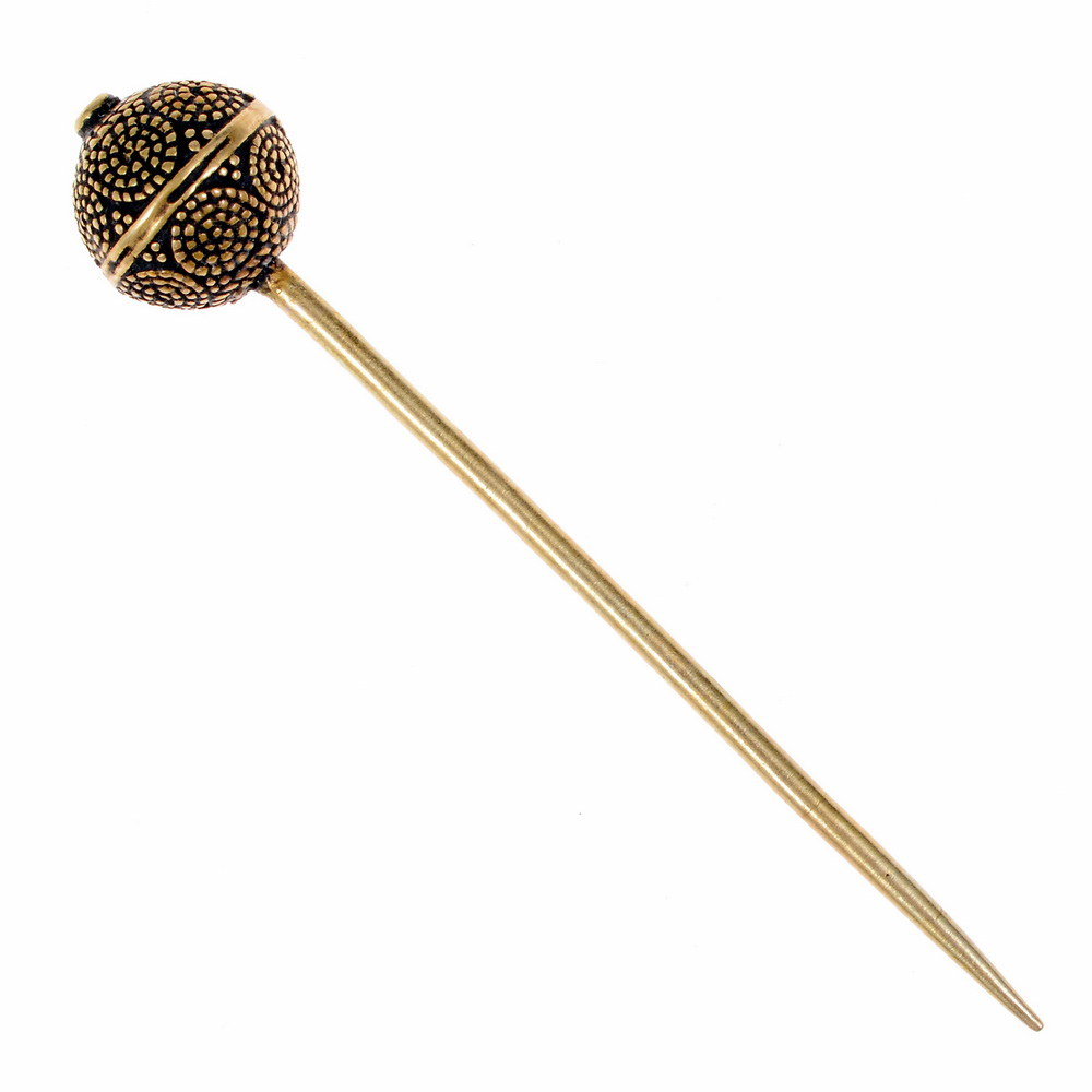 [17 Ball-Pin bro.b] Mittelalterliche Kugelkopf-Nadel (Bronze)