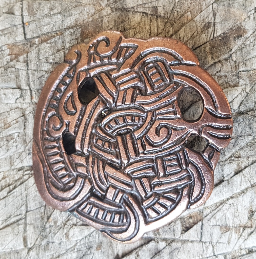 Scheiben-Fibel, URNES Fb:kupfer,Wikinger,Kelten,Verschluss,Mantel,Umhang,Mittelalter,Larp