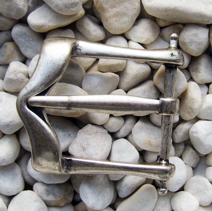 Atlan, 4cm, silberne elegante massive Dornschließe, Schnalle