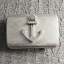 Lars, 3cm, Koppelschließe mit Anker, silberfarben, Schnalle