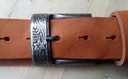 Hibi, 4cm, eisenfarbene gemusterte Dorn-Halbschließe, Schnalle