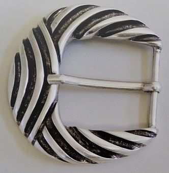 Gürtel-Schließe WELLEN, 4cm, silberfarben, Schnalle