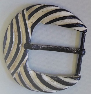 Gürtel-Schließe WELLEN, 4cm, silber gekalkt, Schnalle