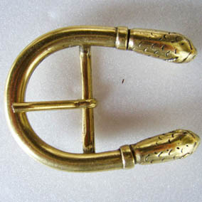 Doppel-Schlange, Dorn-Halbschließe, 3cm, messingfarben, Mittelalter, Schnalle