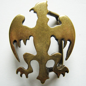GREIF, 3cm, messingfarbene Koppel-Schließe, Schnalle