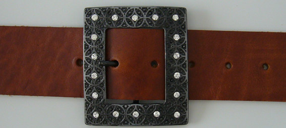 WIDOW, 5cm, Fb: schwarzeisen, Strass, Schließe, Schnalle