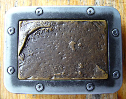 Andromeda, 4cm, altnickel-/altmessingfarbene Gürtelschließe, Schnalle