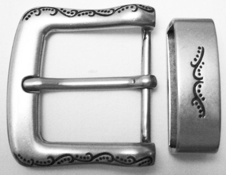Laramie, 4cm, eisenfarbenes Western-Schließen-Set, Schnalle