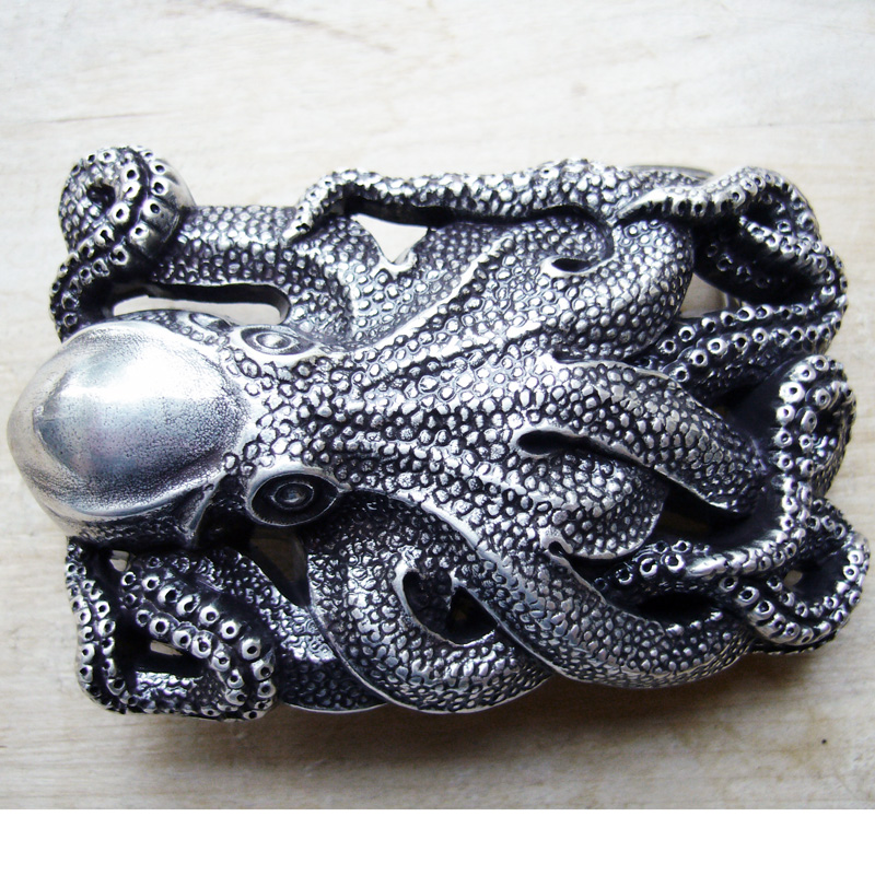 Octopussy, 2cm,silberfarbene Gürtelschließe, Schnalle
