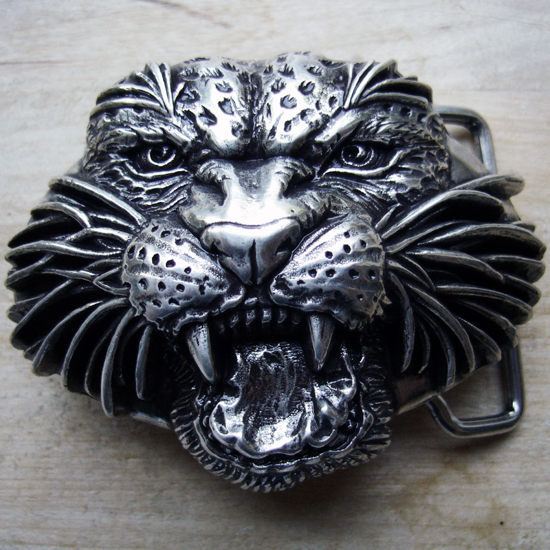 Gepard, 4cm,silberfarbene Gürtelschließe, Schnalle
