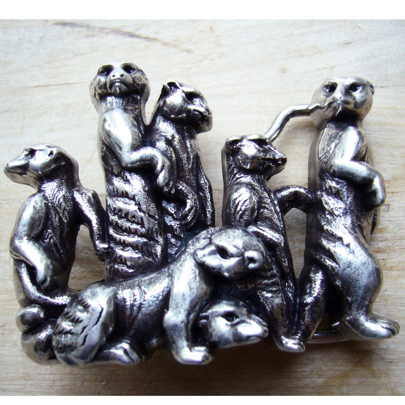 Erdmännchen, 4cm,silberfarbene Gürtelschließe, Schnalle