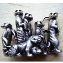 Erdmännchen, 4cm,silberfarbene Gürtelschließe, Schnalle