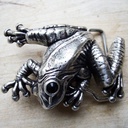 Frosch, 4cm,silberfarbene Gürtelschließe, Schnalle