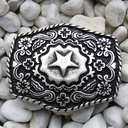 Star, 3cm, silberfarbene Schließe, Schnalle