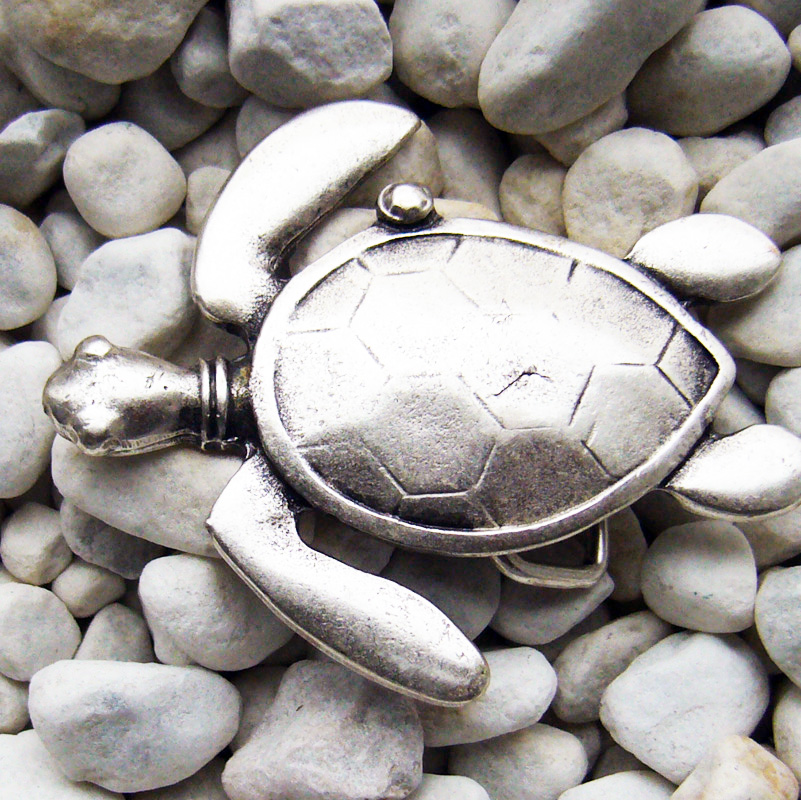 Sammy, 3cm, silberfarbene Schildkröten-Schließe, Schnalle