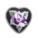 Heart Flower, 4cm, bestickte Gürtelschließe, Schnalle