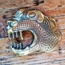 OSEBERG-DRACHE, 4cm, messingfarbene Mittelalter-Schließe, Schnalle