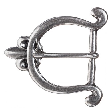 PORTOS, 3cm, silberfarbene Lilien-Schließe,Mittelalter,Fleur de Lys