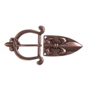 PORTOS-SET, 3cm, kupferfarbene Lilien-Schließe mit Gürtelspitze,Mittelalter,Fleur de Lys