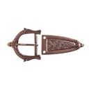 ARAMIS-SET, 3cm, kupferfarbene Pferdeschließe mit Gürtelspitze,Mittelalter