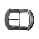 Flint, 4cm, schwarzsilberfarbene Gürtel-Schließe, Schnalle