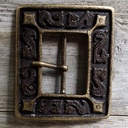 BALTIC, 4cm, altmessingfarbene Mittelalter-Vollschließe, Schnalle