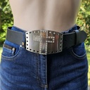 STRASS-KREUZ, altsilberne 4cm Schließe, Strass, Schnalle, Mittelalter, Larp, Cosplay
