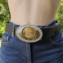 DOLLAR-SKULL, Prunk-Schließe, 4cm, Strass-Rand, Schnalle, Cosplay