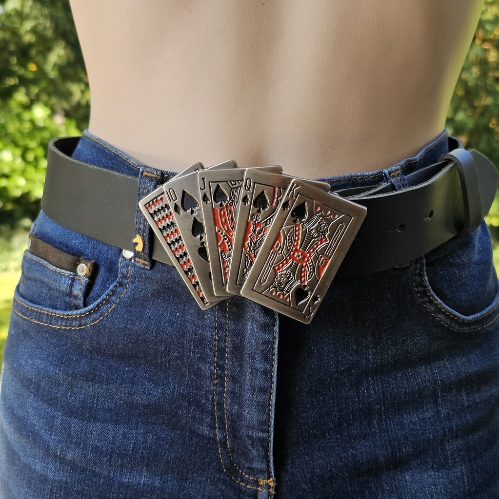 ROYAL FLUSH, 4cm Poker-Schließe, Schnalle, emailliert, Cosplay