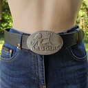 BAD GIRL, Trucker-Schließe, Schnalle, altsilberfarben, 4cm