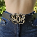 STRASS-LEOPARDEN, silberne 4cm Schließe, Strass, Schnalle, Mittelalter, Larp, Cosplay