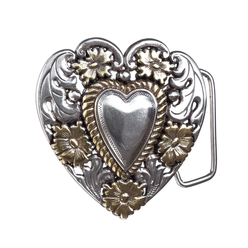 [B882] Heart and Flowers, 4cm Schließe, Schnalle