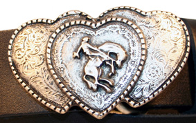 B 9005-1 Western Buckle 'Triple-Heart', Schnalle