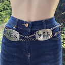 YES, Kettengürtel, silbern,Larp,Cosplay