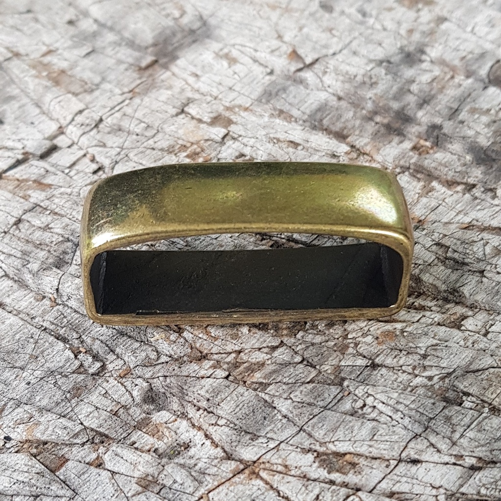Metallschlaufe für 4cm Gürtel, Zamak-Guss, messingfarben, Schnalle