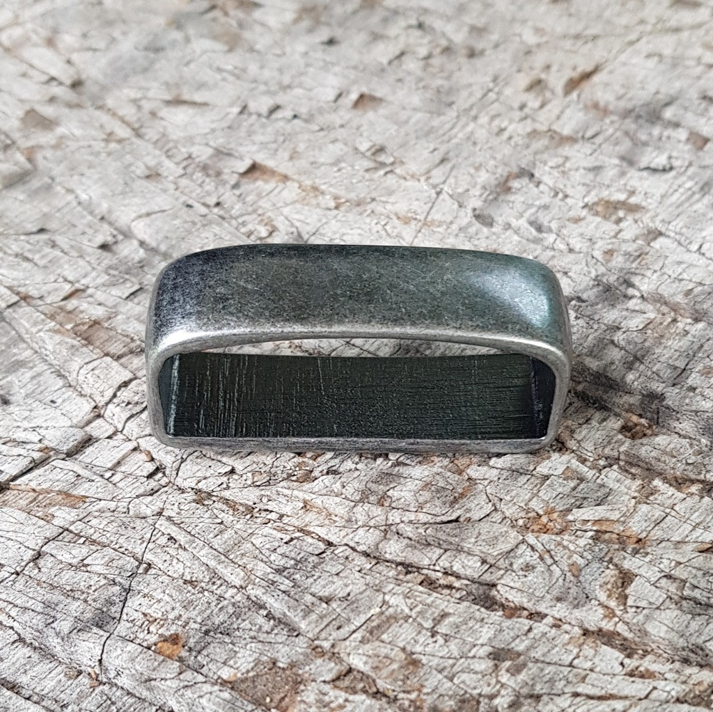 Metallschlaufe für 4cm Gürtel, Zamak-Guss, eisenfarben, Schnalle