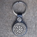Schlüsselanhänger  VEGVISIR schwarz/silberfarben