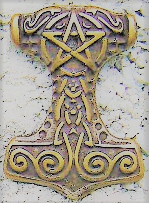 Thors Hammer, messingfarbener Beschlag