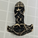 WIKINGERHELM-HAMMER,Fb:altmessing,Thor,Mjölnir,Mittelalter