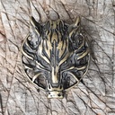 ULFUR,Wolf-Beschlag,Fb:altmessing,Wikinger,Kelten,Mittelalter,Larp
