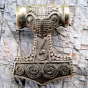 Schonenhammer, Mjölnir, Thorshammer, messingfarbener Beschlag