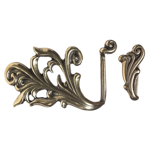 [B1151-2] Fantasy Gürtel-Schließe Calista 4 cm – messingfarbene Elfen-Schnalle mit floraler Ornamentik