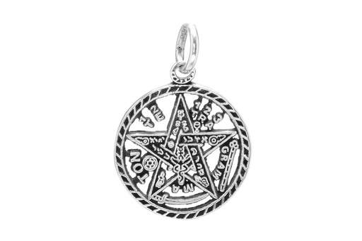 [am43] Tetragrammaton-Anhänger PENTAR aus 925er Silber – Mächtiges Schutzsymbol (2,5 cm)