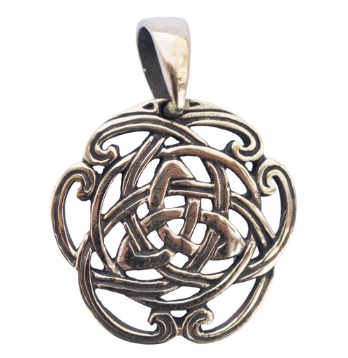 [acb62] Keltischer Anhänger NAIDA aus Bronze – Großes Knoten-Amulett Ø 3,3 cm