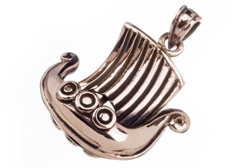 [avb506] Wikinger Anhänger 'Skid - Wikingerschiff' aus Bronze - Mittelalter, Larp, Reenactment Schmuck