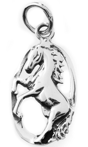[am137] Pferde-Anhänger LUCY aus 925er Silber – Kleines Amulett der Freiheit (2,9 cm)