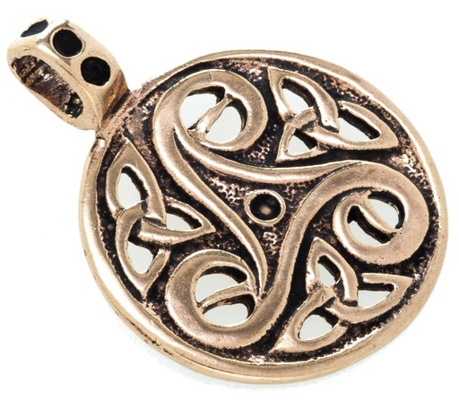 [acb514] Schmuck Anhänger Devyn Ø 3,1 cm – Bronze – Keltische Triskele für Wandel & spirituelle Kraft