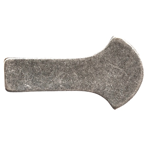 [T-612-1] Mittelalter-Gürtelspitze 2,5 cm silberfarben – ZAMAK-Zierbeschlag in Axtform für historische Ledergürtel